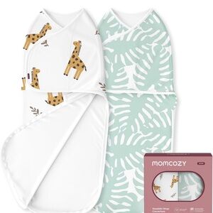 Momcozy Kids Pajamas Sleep Sacks - Giraffe Print and Green Leaf